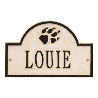 Paw Print Pet Limestone Wall Plaque